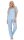 Damen Pyjama Hose + Shirt Schlafanzug Pyjama-Set; Blau/L/40