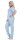 Damen Pyjama Hose + Shirt Schlafanzug Pyjama-Set; Blau/L/40
