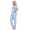 Damen Pyjama Hose + Shirt Schlafanzug Pyjama-Set; Blau/XL/42