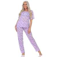Damen Pyjama Hose + Shirt Schlafanzug Pyjama-Set;...