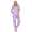 Damen Pyjama Hose + Shirt Schlafanzug Pyjama-Set; Flieder/L/40