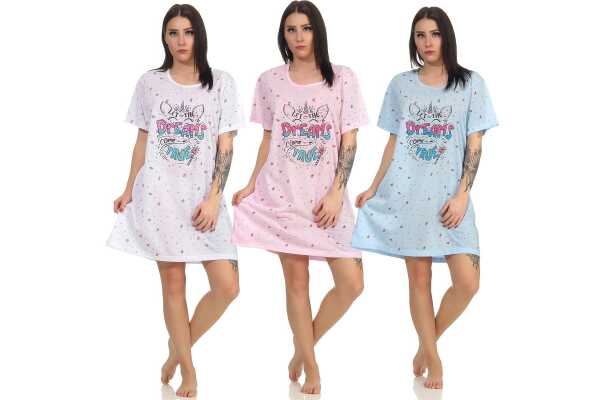 Damen Nachthemd Sleepshirt Nachtwäsche;