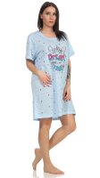 Damen Nachthemd Sleepshirt Nachtwäsche; Blau 3XL