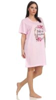 Damen Nachthemd Sleepshirt Nachtwäsche; Rosa 2XL