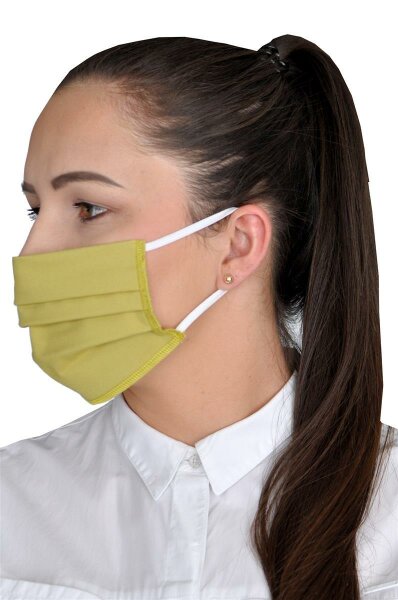 5 Stück Damen Masken Mundschutz Gesichtsmaske waschbar 2-Lagen Baumwolle 100%,  Oliv
