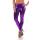 Damen Leggings Latex Look Lack Glanz, Lila 2XL