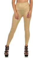 Damen Leggings hoher bund Glanz / Matt  Lack; Beige XXL/44