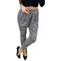 Damen Aladin-Hose Haremshose; Leo-Grau S/M