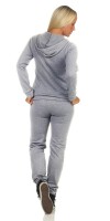 Damen Jogginganzug  Freizeitanzug Hausanzug Anzug; Grau Meliert 2XL