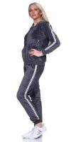 Damen Nicki Freizeitanzug Hausanzug Jogginganzug Nicki-Anzug mit Kapuze: