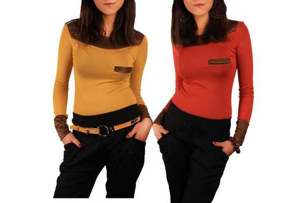 Longshirt Tunika Ripp Pullover; S/M;