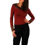 Longshirt Tunika Ripp Pullover; S/M;