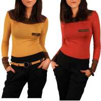 Longshirt Tunika Ripp Pullover; S/M;