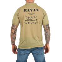 Herren Polo Shirt mit Druck; Oliv M