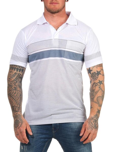 Herren Polo-Shirt mit Brusttasche ; Weiß M/50