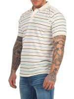 Herren Polo-Shirt mit Streifenmuster und Knopfleiste aus 100 % Baumwolle