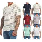 Herren Polo-Shirt mit Streifenmuster und Knopfleiste aus 100 % Baumwolle