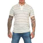 Herren Polo-Shirt mit Streifenmuster und Knopfleiste aus 100 % Baumwolle