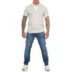 Herren Polo-Shirt mit Streifenmuster und Knopfleiste aus 100 % Baumwolle