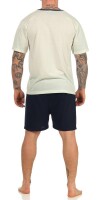 Herren Sommer Pyjama Short & T-Shirt Schlafanzug; Gelbgrün M
