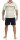 Herren Sommer Pyjama Short & T-Shirt Schlafanzug; Gelbgrün M