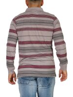 Herren Polo Shirt Langarm Longsleeve mit Brusttaschen; Grau L