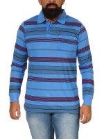 Herren Polo Shirt Langarm Longsleeve mit Brusttaschen; Hellblau L