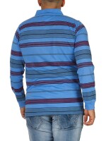 Herren Polo Shirt Langarm Longsleeve mit Brusttaschen; Hellblau L