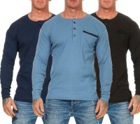 Herren Basic Langarm Shirt Baumwolle; S M L XL XXL 3XL