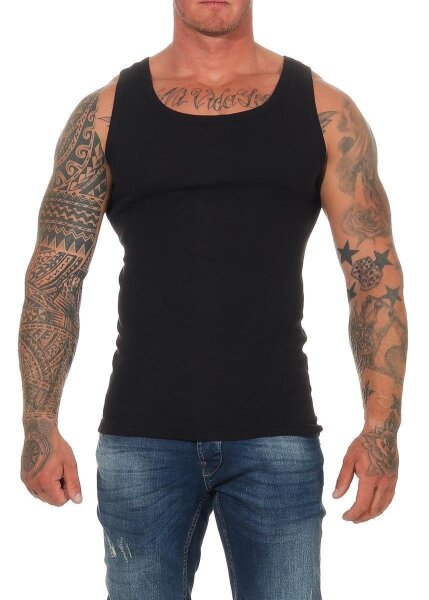 2 Stück Herren Unterhemd Männer Unterwäsche Baumwolle;  Schwarz/3XL
