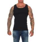 2 Stück Herren Unterhemd Männer Unterwäsche Baumwolle;  Schwarz/3XL