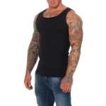 2 Stück Herren Unterhemd Männer Unterwäsche Baumwolle;  Schwarz/3XL
