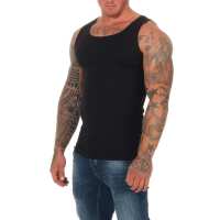 2 Stück Herren Unterhemd Männer Unterwäsche Baumwolle;  Schwarz/XL