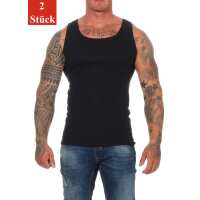 2 Stück Herren Unterhemd Männer Unterwäsche Baumwolle;  Schwarz/L