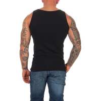 2 Stück Herren Unterhemd Männer Unterwäsche Baumwolle;  Schwarz/S