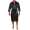 Herren Morgenmantel Robe Bathrobe Bademantel Satin, Schwarz M