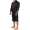 Herren Morgenmantel Robe Bathrobe Bademantel Satin, Schwarz M