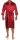 Herren Morgenmantel Robe Bathrobe Bademantel Satin, Rot XL