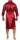 Herren Morgenmantel Robe Bathrobe Bademantel Satin, Rot XL