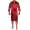 Herren Morgenmantel Robe Bathrobe Bademantel Satin, Rot L