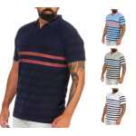 Herren Poloshirt Gestreift – Kurzarm, Klassisches Design, M L XL 2XL