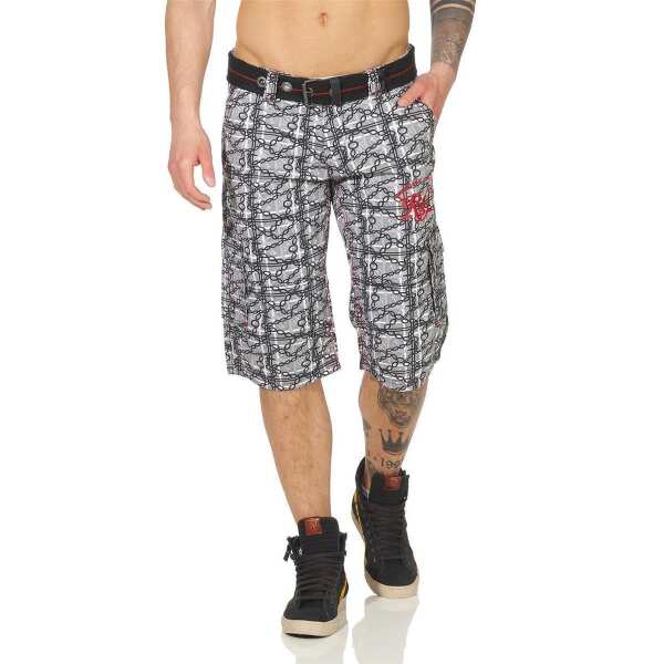 Herren Jungen Kurze Hosen Bermuda Shorts Karo mit Gürtel; Model 6 30