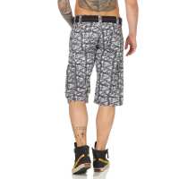 Herren Jungen Kurze Hosen Bermuda Shorts Karo mit Gürtel; Model 6 30