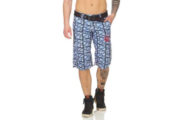 Herren Jungen Kurze Hosen Bermuda Shorts Karo mit Gürtel; Model 5-33