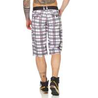 Herren Jungen Kurze Hosen Bermuda Shorts Karo mit Gürtel; Model 3-29