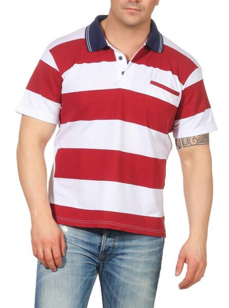 Herren Polo Shirt mit Brusttasche; Rot M