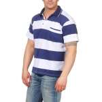 Herren Polo Shirt gestreift mit Brusttasche; M L XL 2XL 3XL