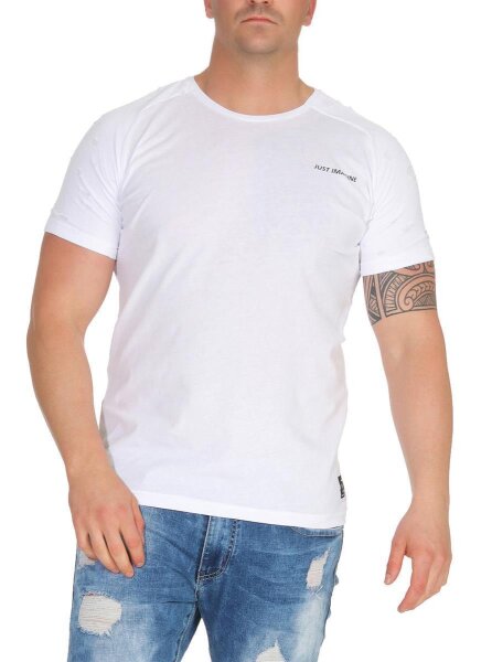 Herren T-Shirt Basic Aufdruck; Weiß M