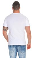 Herren T-Shirt Basic Aufdruck; Weiß M