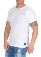 Herren T-Shirt Basic Aufdruck; Weiß M